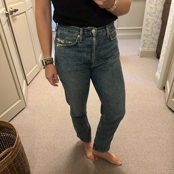 Agolde High Rise Riley Crop 27 - Picture 2 of 6